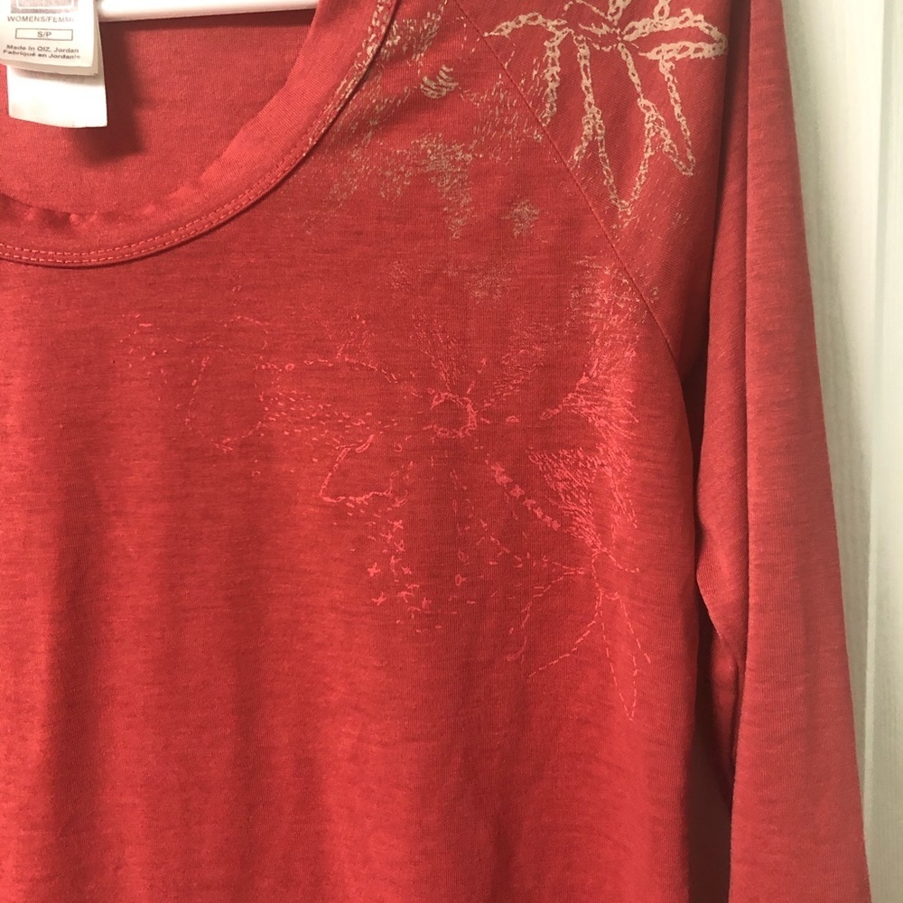 The North face long sleeve t shirt fitted women small vapor wick burnt orange - Picture 5 of 6